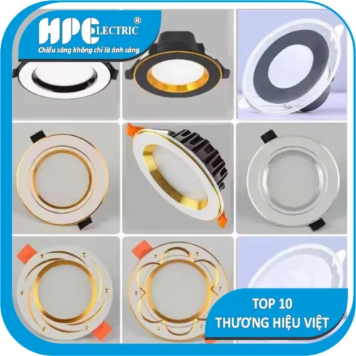 Đèn Downlight Viền Vàng/Bạc Cao Cấp H161 Den Downlight Vien VangBac Cao Cap H161 1