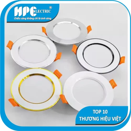 Đèn Downlight Viền Vàng/Bạc Cao Cấp H162 Den Downlight Vien VangBac Cao Cap H162 2