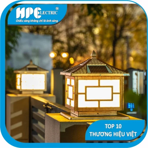 Đèn Trụ Cổng Năng Lượng Mặt Trời – 5W HT25.DT tru cong nang luong mat troi 5w ht30dt 9
